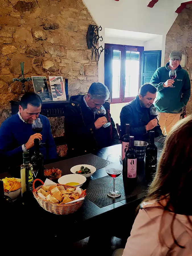 cata de vino en bodega de andujar jaén